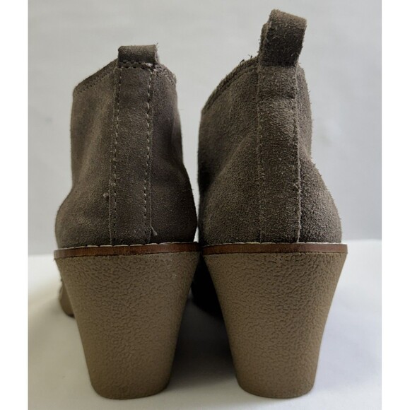 White Mountain Lambert Gray Suede Wedge Ankle Booties Womens 8M Lace Up - Picture 7 of 12